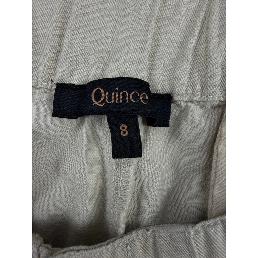 Quince Drapey Twill Pleated Trouser Oatmilk Beige Wide Leg Pants 8